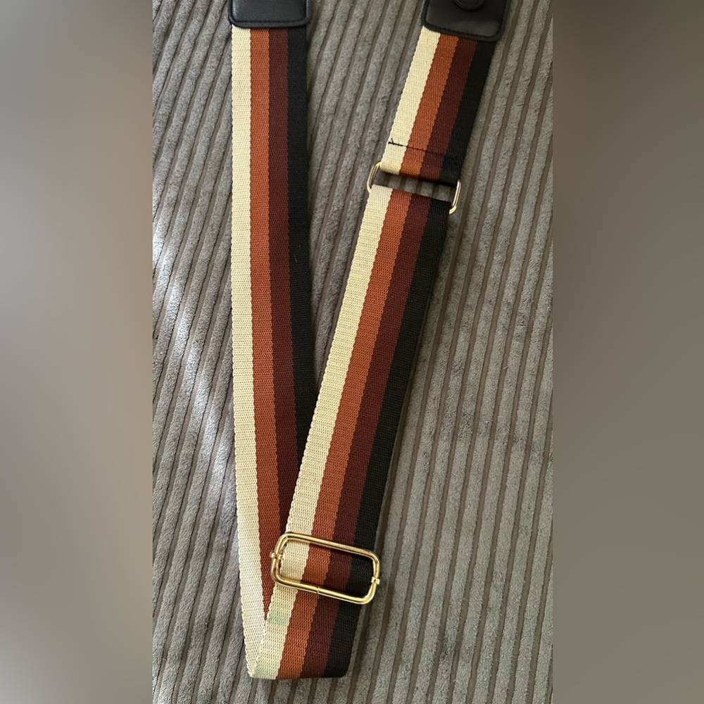 New never used. Classic Striped Guitar strap in Black, Brown, and Tan